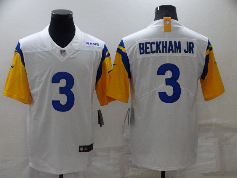 Cheap Men Los Angeles Rams 3 Beckham jr White 2022 Nike Vapor Untouchable Limited NFL Jersey